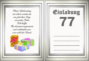 Einladung Zum 77 Geburtstag